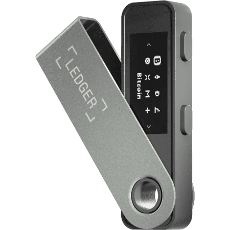 Ledger nano hardware wallet setup on desk